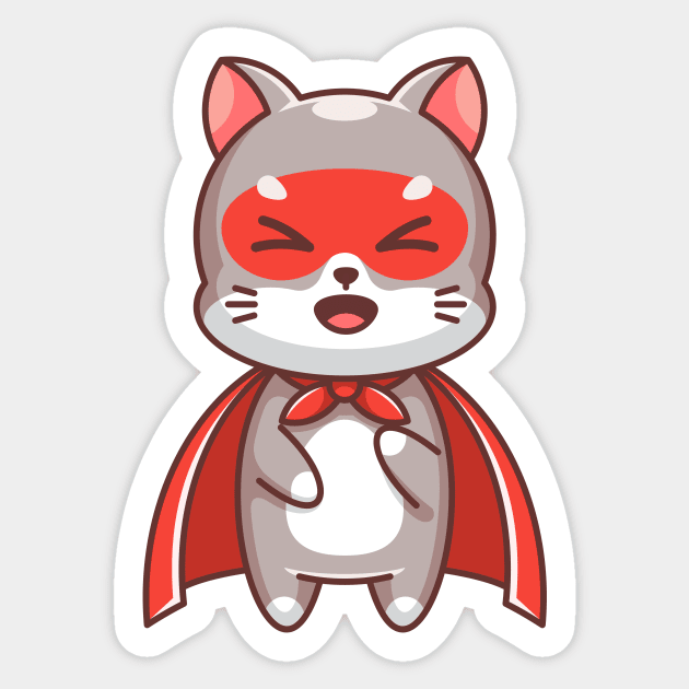 Cute cat super hero cartoon Sticker by Wawadzgnstuff